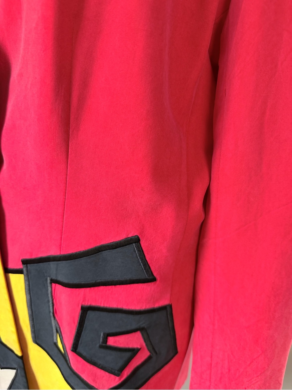 Women's Vintage Red Colorblock Graphic-Panel Blazer - Picture 11 of 16